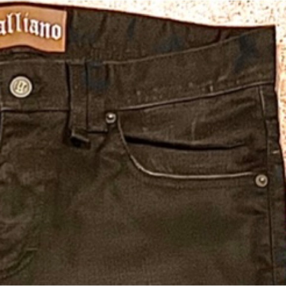 Galliano Jeans, Brown wet denim, new, super skinny Size 33/35 - Picture 3 of 10